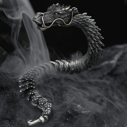 THE MEN THING Steel Bracelets DRAGON GOT  - "12"mm Pure Copper Bracelet with Hook Buckle for Men & Boys ("9" inch)