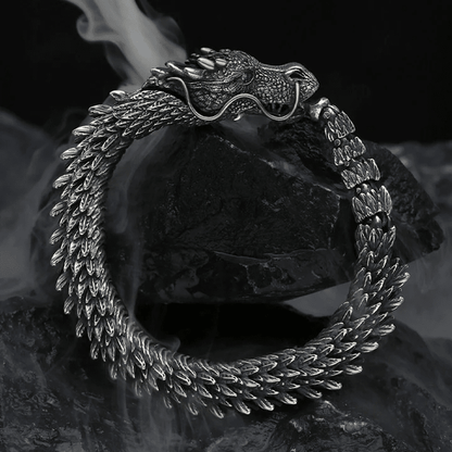THE MEN THING Steel Bracelets DRAGON GOT  - "12"mm Pure Copper Bracelet with Hook Buckle for Men & Boys ("9" inch)