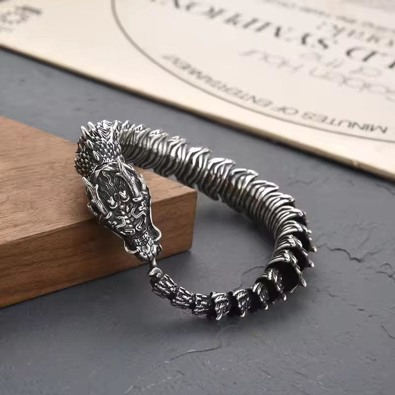 THE MEN THING Steel Bracelets DRAGONHOOP - 13mm Pure Titanium Steel Bracelet, Bracelet with hook buckle for Men & Boy (8inch)