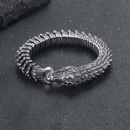 THE MEN THING Steel Bracelets DRAKE - 14mm Pure Titanium Steel Bracelet, Bracelet with hook buckle for Men & Boy (8inch)