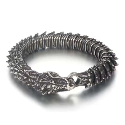 THE MEN THING Steel Bracelets DRAKE - 14mm Pure Titanium Steel Bracelet, Bracelet with hook buckle for Men & Boy (8inch)