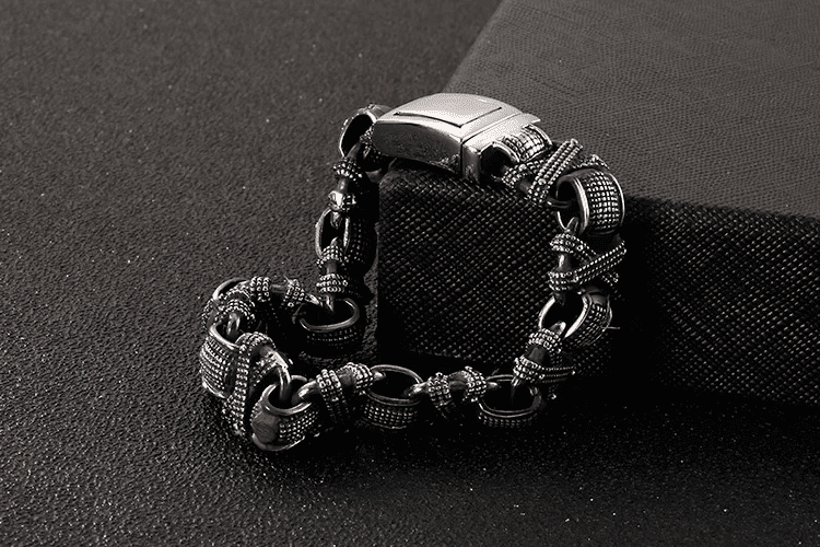 THE MEN THING Steel Bracelets ENIGMA - 15mm Pure Titanium Steel Bracelet for Men & Boy (8inch)