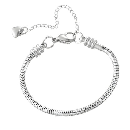 THE MEN THING Steel Bracelets ETERNA HEART - 3mm Pure Stainless Steel Alloy Adjustable Bracelet for Men & Boys