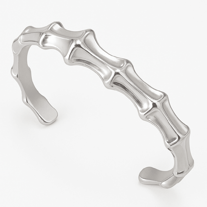 THE MEN THING Steel Bracelets GRIMSPINE - Pure Stainless Steel Open Bangle Bracelet (Adjustable) for Men & Boys