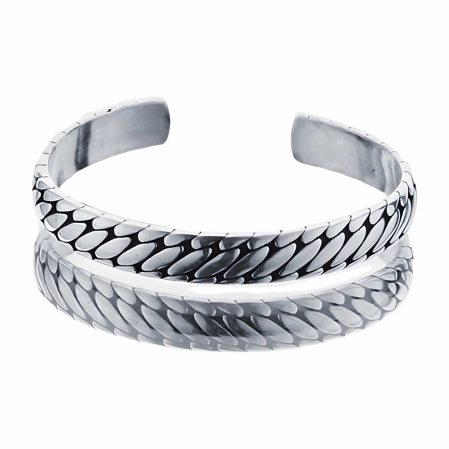 THE MEN THING Steel Bracelets IRON HYDRA - Pure Stainless Steel Open Bangle Bracelet (Adjustable) for Men & Boys