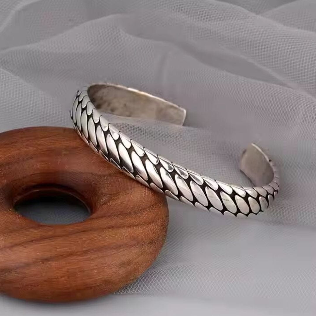 THE MEN THING Steel Bracelets IRON HYDRA - Pure Stainless Steel Open Bangle Bracelet (Adjustable) for Men & Boys