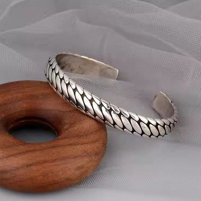 THE MEN THING Steel Bracelets IRON HYDRA - Pure Stainless Steel Open Bangle Bracelet (Adjustable) for Men & Boys
