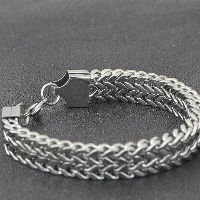 THE MEN THING Steel Bracelets ITALIAN MESH CLAW - Stainless Steel Italian trending Style, double-layer thick 10mm Bracelet, 7 to 8 inch with Lobster Claw Buckle for Men & Boy