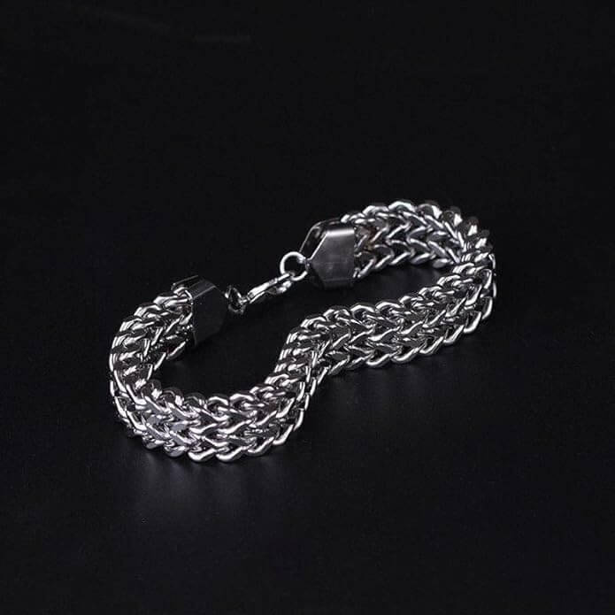 THE MEN THING Steel Bracelets ITALIAN MESH CLAW - Stainless Steel Italian trending Style, double-layer thick 10mm Bracelet, 7 to 8 inch with Lobster Claw Buckle for Men & Boy