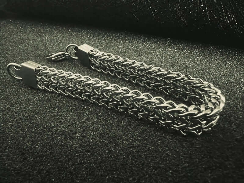 THE MEN THING Steel Bracelets ITALIAN MESH CLAW - Stainless Steel Italian trending Style, double-layer thick 10mm Bracelet, 7 to 8 inch with Lobster Claw Buckle for Men & Boy