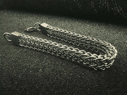 THE MEN THING Steel Bracelets ITALIAN MESH CLAW - Stainless Steel Italian trending Style, double-layer thick 10mm Bracelet, 7 to 8 inch with Lobster Claw Buckle for Men & Boy