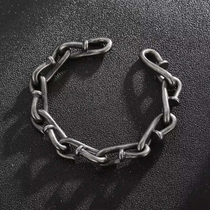 THE MEN THING Steel Bracelets LINKER - 12mm Pure Titanium Steel Bracelet for Men & Boy (9inch)