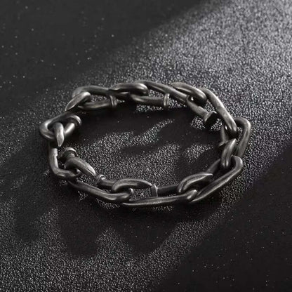 THE MEN THING Steel Bracelets LINKER - 12mm Pure Titanium Steel Bracelet for Men & Boy (9inch)