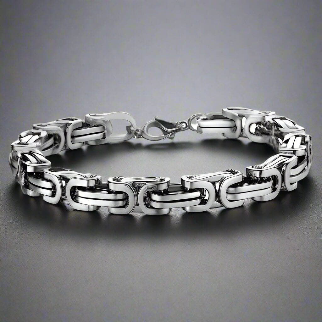 THE MEN THING Steel Bracelets MASCULINE -  8mm Stainless Steel Bracelet, American trending Style, 7 to 9 inch with Lobster Claw Buckle for Men & Boys