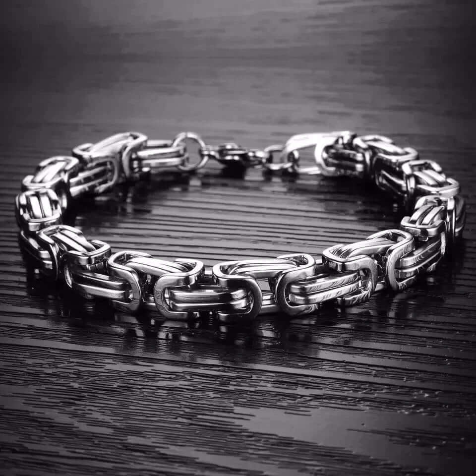 THE MEN THING Steel Bracelets MASCULINE -  8mm Stainless Steel Bracelet, American trending Style, 7 to 9 inch with Lobster Claw Buckle for Men & Boys