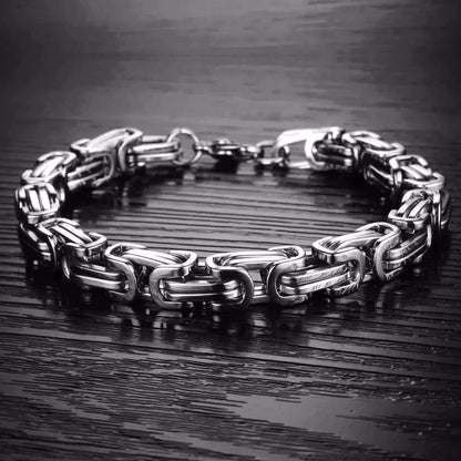 THE MEN THING Steel Bracelets MASCULINE -  8mm Stainless Steel Bracelet, American trending Style, 7 to 9 inch with Lobster Claw Buckle for Men & Boys