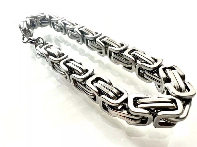 THE MEN THING Steel Bracelets MASCULINE -  8mm Stainless Steel Bracelet, American trending Style, 7 to 9 inch with Lobster Claw Buckle for Men & Boys