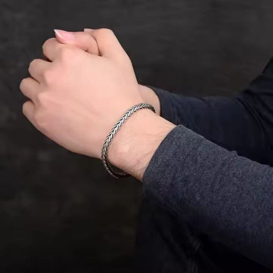 THE MEN THING Steel Bracelets MATRIX LINK - 12mm Pure Stainless Steel Bracelet, Biker Punk Style Bracelet for Men & Boy (8 inch)
