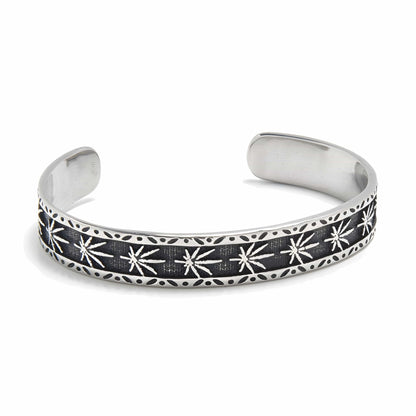 THE MEN THING Steel Bracelets MIDNIGHT STELLAR - Pure Stainless Steel Open Bangle Bracelet (Adjustable) for Men & Boys