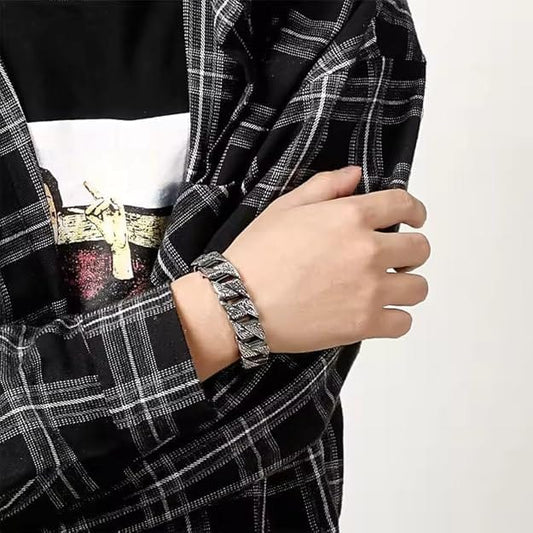 THE MEN THING Steel Bracelets MONARCH - 20mm Pure Titanium Steel Bracelet for Men & Boy (8inch)