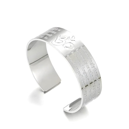 THE MEN THING Steel Bracelets OM VERSE - Adjustable Pure Stainless Steel Bracelet, American trending Style for Men & Boy