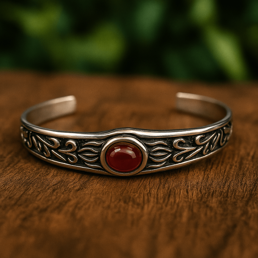 THE MEN THING Steel Bracelets ROZAEL CREST - Pure Stainless Steel Open Bangle Bracelet (Adjustable) for Men & Boys