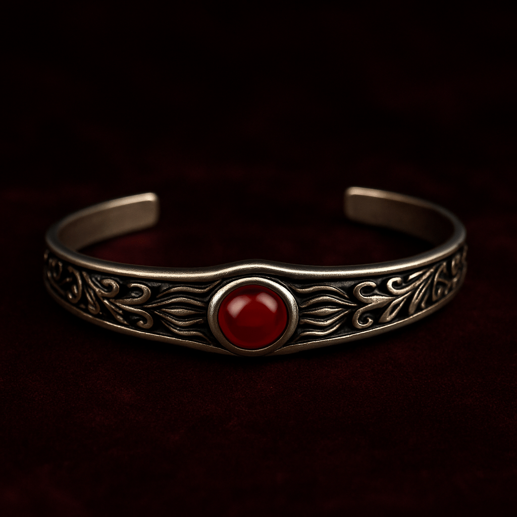 THE MEN THING Steel Bracelets ROZAEL CREST - Pure Stainless Steel Open Bangle Bracelet (Adjustable) for Men & Boys