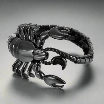 THE MEN THING Steel Bracelets SCORPICOIL BLACK - 12mm Pure Titanium Steel Bracelet for Men & Boy (8inch)