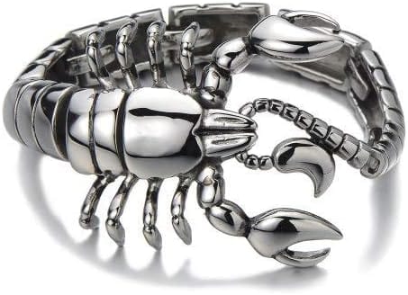 THE MEN THING Steel Bracelets SCORPINOX SILVER - 12 mm Pure Titanium Steel Bracelet, Bracelet with hook buckle for Men & Boy (8inch)