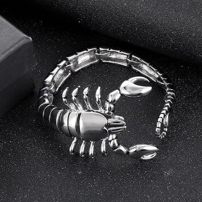 THE MEN THING Steel Bracelets SCORPINOX SILVER - 12 mm Pure Titanium Steel Bracelet, Bracelet with hook buckle for Men & Boy (8inch)