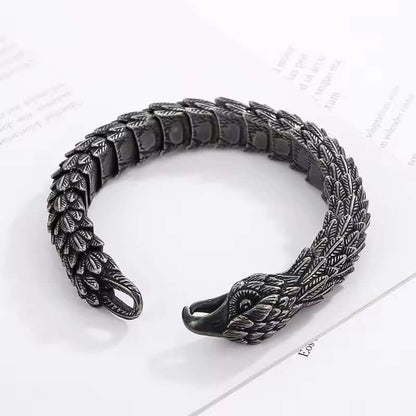THE MEN THING Steel Bracelets SHADOW SCALE EAGLE-HEAD - 14mm Pure Titanium Steel Bracelet for Men & Boy (8inch)