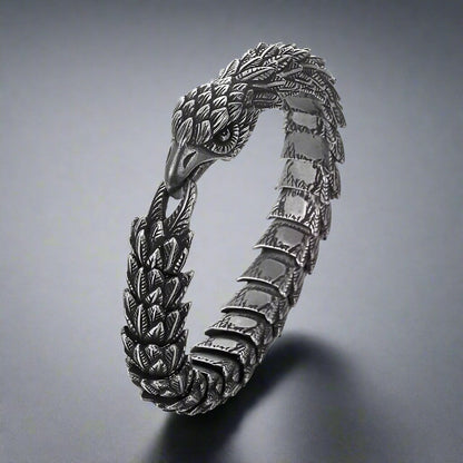 THE MEN THING Steel Bracelets SHADOW SCALE EAGLE-HEAD - 14mm Pure Titanium Steel Bracelet for Men & Boy (8inch)