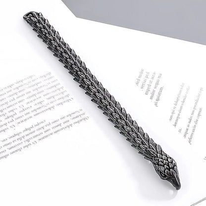 THE MEN THING Steel Bracelets SHADOW SCALE EAGLE-HEAD - 14mm Pure Titanium Steel Bracelet for Men & Boy (8inch)