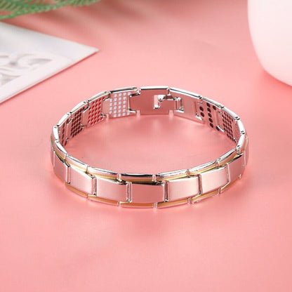 THE MEN THING Steel Bracelets SHARP ITALIAN ELE STYLE - Silver Tone - Pure Titanium Steel Bracelet for Men & Boys