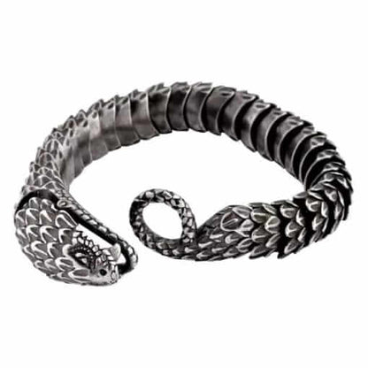 THE MEN THING Steel Bracelets SNAKE BITE - 14mm Pure Titanium Steel Bracelet for Men & Boy (8inch)