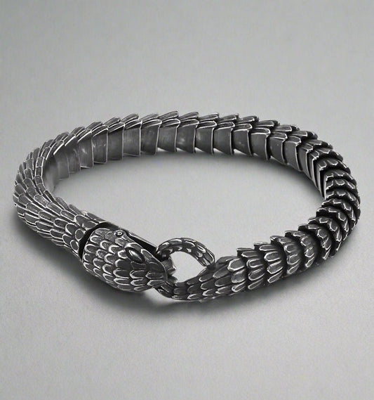 THE MEN THING Steel Bracelets TALONS - 10mm Pure Titanium Steel Gun Plated Black Color Bracelet for Men & Boy (8 inch)