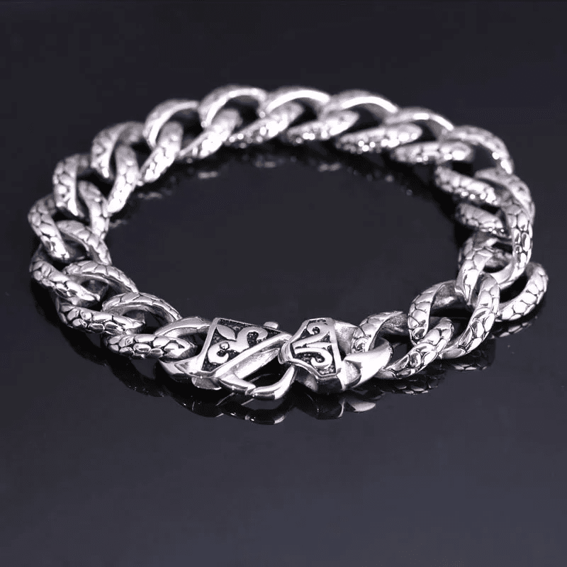 THE MEN THING Steel Bracelets TENACITY - "12"mm Pure Stainless Steel Bracelet with Lobster Claw Buckle for Men & Boys (8 inch)