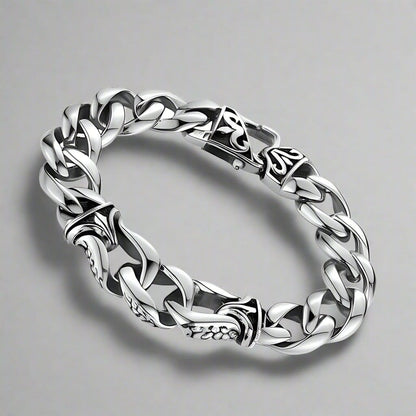 THE MEN THING Steel Bracelets TENACITY - "12"mm Pure Stainless Steel Bracelet with Lobster Claw Buckle for Men & Boys (8 inch)