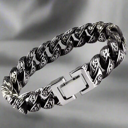 THE MEN THING Steel Bracelets TITAN - 13mm Pure Titanium Steel Bracelet for Men & Boy (8inch)