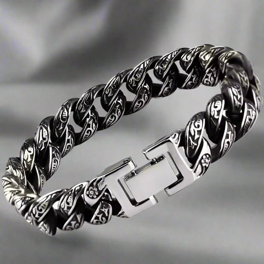 THE MEN THING Steel Bracelets TITAN - 13mm Pure Titanium Steel Bracelet for Men & Boy (8inch)