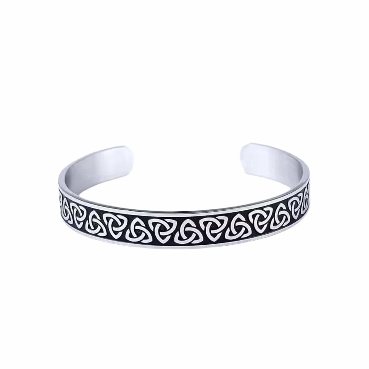 THE MEN THING Steel Bracelets TRIQUETRA ARC - Pure Stainless Steel Open Bangle Bracelet (Adjustable) for Men & Boys