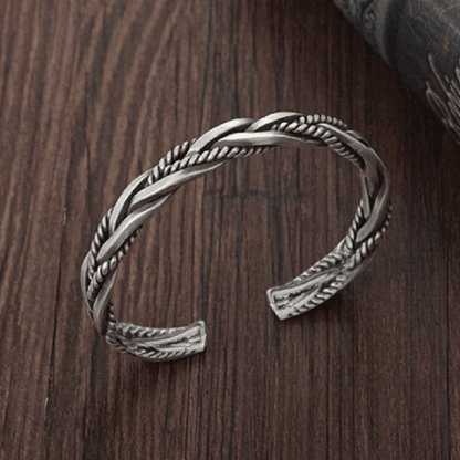 THE MEN THING Steel Bracelets TWISTED TEXTURE - Open Bangle  Bracelet (Adjustable) - Elegant look - 5mm copper for Men & Boys