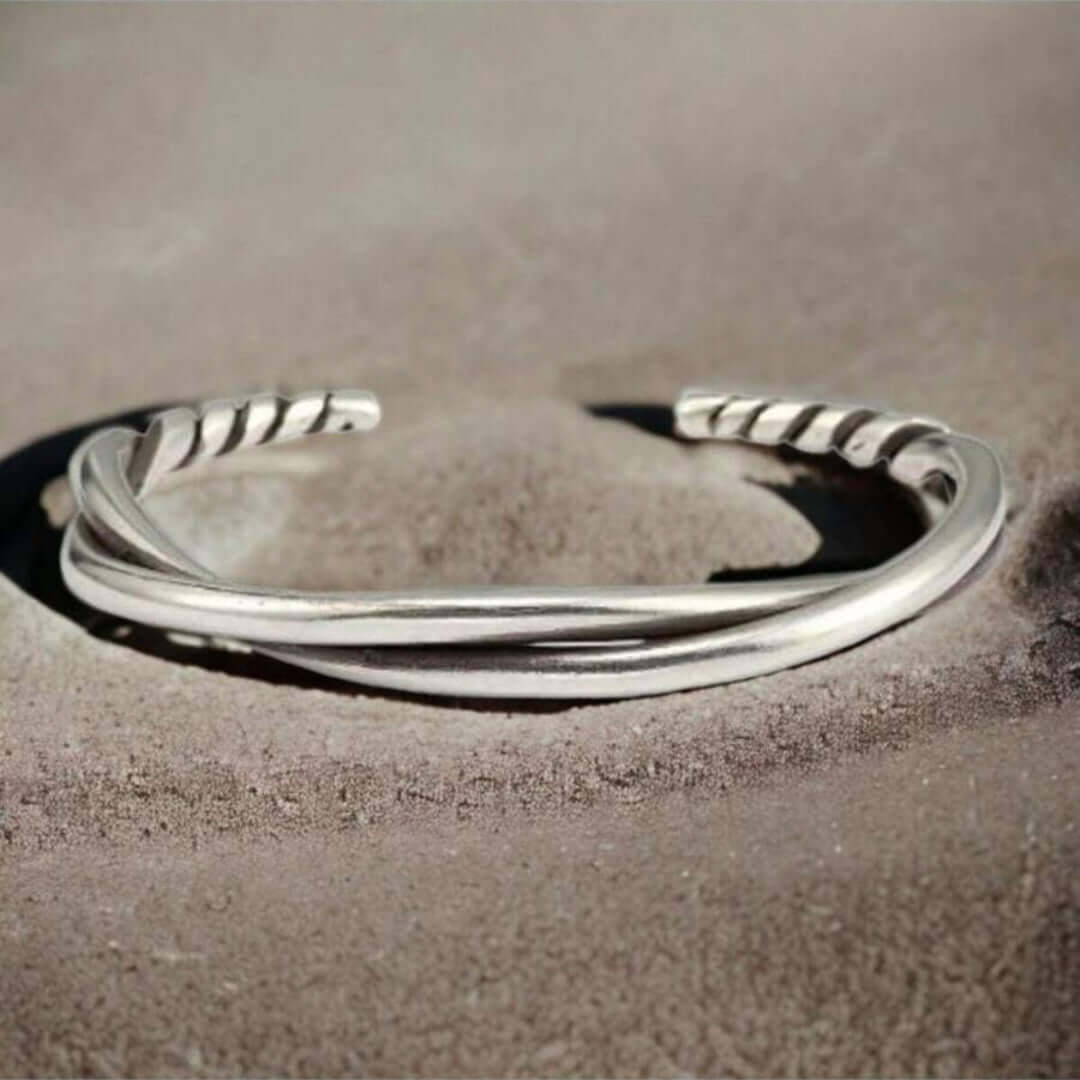 THE MEN THING Steel Bracelets VERVE TWISTED   - "6"mm Pure Adjustable Alloy Bracelet for Men & Boys