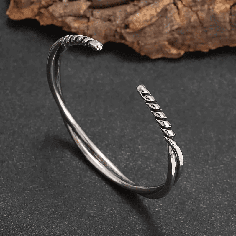 THE MEN THING Steel Bracelets VERVE TWISTED   - "6"mm Pure Adjustable Alloy Bracelet for Men & Boys