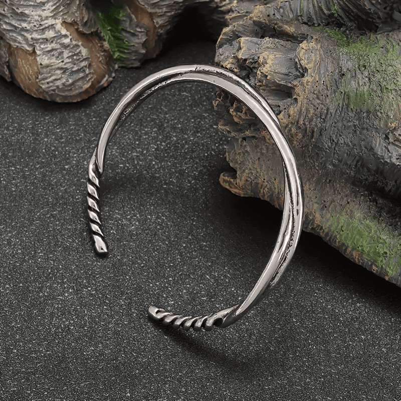 THE MEN THING Steel Bracelets VERVE TWISTED   - "6"mm Pure Adjustable Alloy Bracelet for Men & Boys