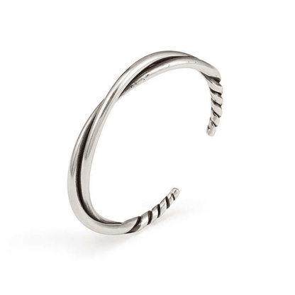 THE MEN THING Steel Bracelets VERVE TWISTED   - "6"mm Pure Adjustable Alloy Bracelet for Men & Boys