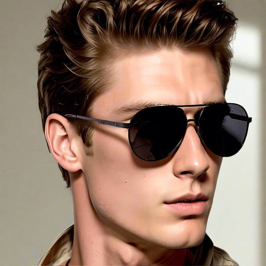 THE MEN THING Sunglasses 2107 SOLAR CREST - Aviator Style - HD Polarised Sunglasses for Men - UV400 Protection, Stainless Steel Frame