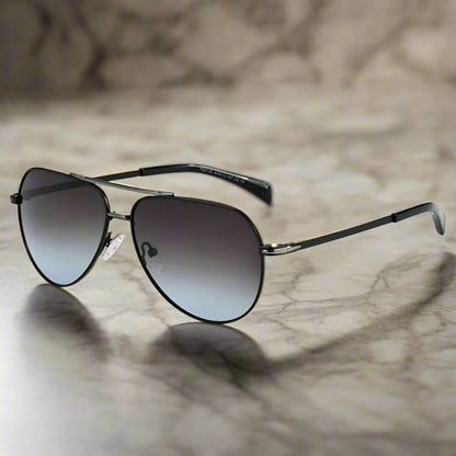 THE MEN THING Sunglasses 2139 - AERO SHADOW - HD Polarised Sunglasses for Men - UV400 Protection, Stainless Steel Frame - Gradual Blue Grey