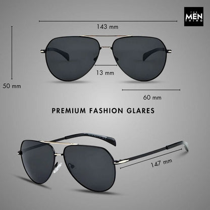 THE MEN THING Sunglasses 2139 - AERO SHADOW - HD Polarised Sunglasses for Men - UV400 Protection, Stainless Steel Frame - Gradual Blue Grey