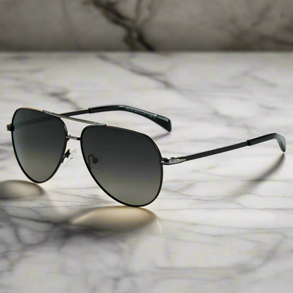 THE MEN THING Sunglasses 2139 - AERO SHADOW - HD Polarised Sunglasses for Men - UV400 Protection, Stainless Steel Frame - Gradual Grey Green